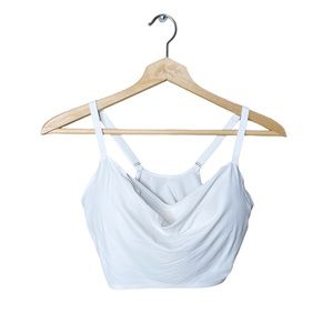 Balance Athletica Vitality Cowl Crop Top Bra Tank White Medium